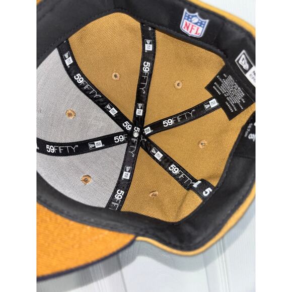 Men's New Era Tan/Navy Washington Commanders Wordmark Wheat 59FIFTY fitted hat - Picture 5 of 5